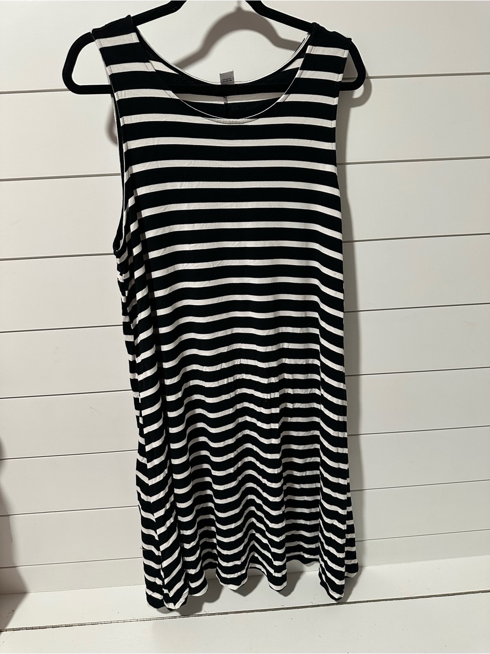 Old Navy Black and White Striped Midi Dress